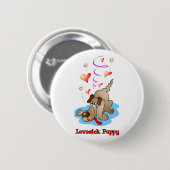 Liebeskranker Welpenknopf Button (Vorne & Hinten)