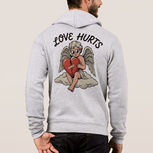 Liebeskummer Cupid Engel Hoodie (Rückseite)