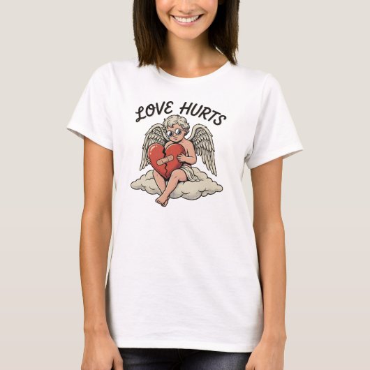 Liebeskummer Cupid Engel T-Shirt (Vorderseite)