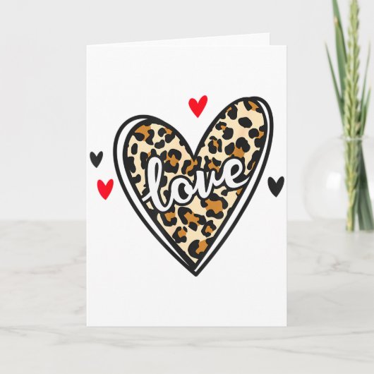 Liebesleopard Valentinstag Karte (Vorderseite)