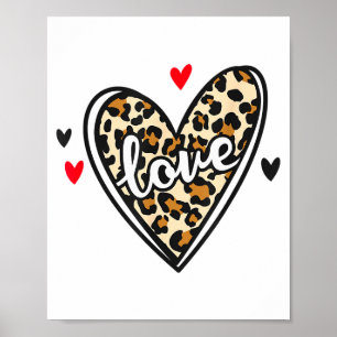 Liebesleopard Valentinstag Poster