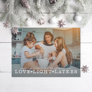 Liebeslicht Latkes Chanukka Foto Feiertagskarte