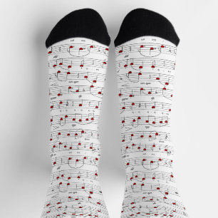 Liebeslied Herz Musikpartitur Socken