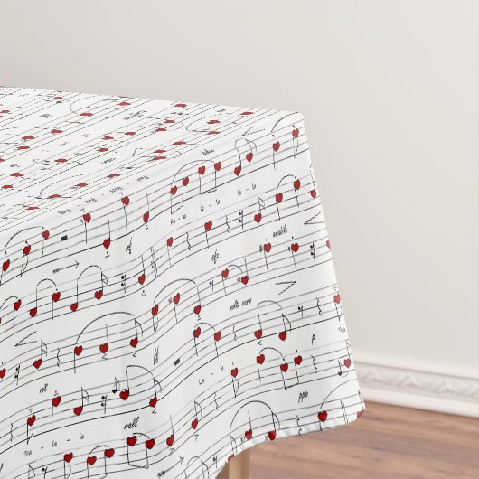 Liebeslied Herz Musikpartitur Tischdecke (Beispiel)
