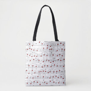 Liebeslied Herz Notenblatt Tasche