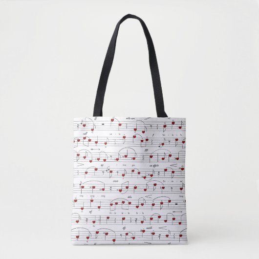 Liebeslied Herz Notenblatt Tasche (Vorderseite)