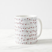 Liebeslied Rot-Herz-Musikpartitur Kaffeetasse (VorderseiteRechts)