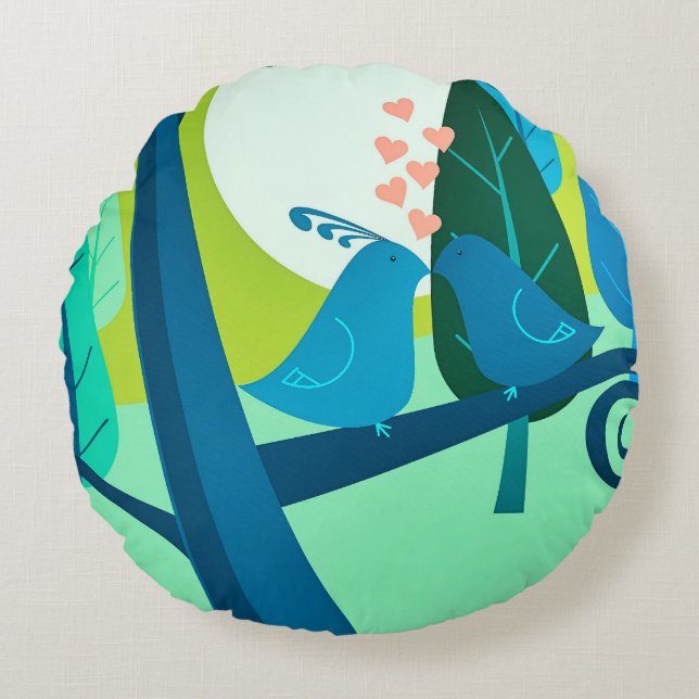 Liebeslied Rundes Kissen (Vorderseite)