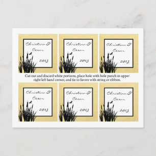 Liebesmarken Cattail/Dragonfly Silhouette Blumenna Postkarte