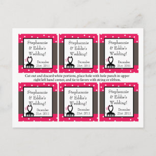 Liebesmarken Hot Pink/Black Giraffe Liebe Postkarte
