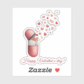 Liebesmedizin Valentinstag-Design Aufkleber (Blatt)