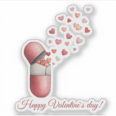 Liebesmedizin Valentinstag-Design Aufkleber (Vorderseite)