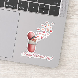 Liebesmedizin Valentinstag-Design Aufkleber