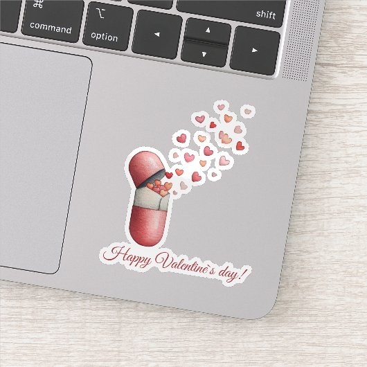 Liebesmedizin Valentinstag-Design Aufkleber (Detail)