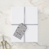 Liebesmuster mit schwarzen Buchstaben Geschenkanhänger (Mit Garn)