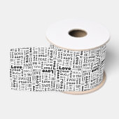 Liebesmuster mit schwarzen Buchstaben Ripsband (Spule)