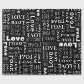 Liebesmuster mit weißen Buchstaben Geschenkpapier (Flach)