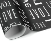 Liebesmuster mit weißen Buchstaben Geschenkpapier (Rolleneckpunkt)