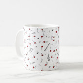 Liebesnotizen Rotes Herz Musiknotation Kaffeetasse (Vorderseite Links)