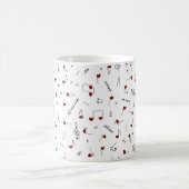 Liebesnotizen Rotes Herz Musiknotation Kaffeetasse (Mittel)