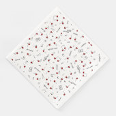 Liebesnotizen Rotes Herz Musiknotation Serviette (Ecke)