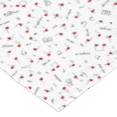 Liebesnotizen Rotes Herz Musiknotation Tischdecke (Schrägansicht)