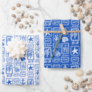 Liebesnotizen vom modernen Ozean am Strand CUSTOM Geschenkpapier Set