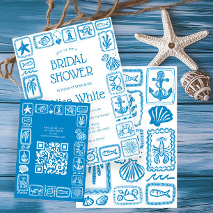 Liebesnotizen von Sea Modern Benutzerdefinierte QR Begleitkarte
