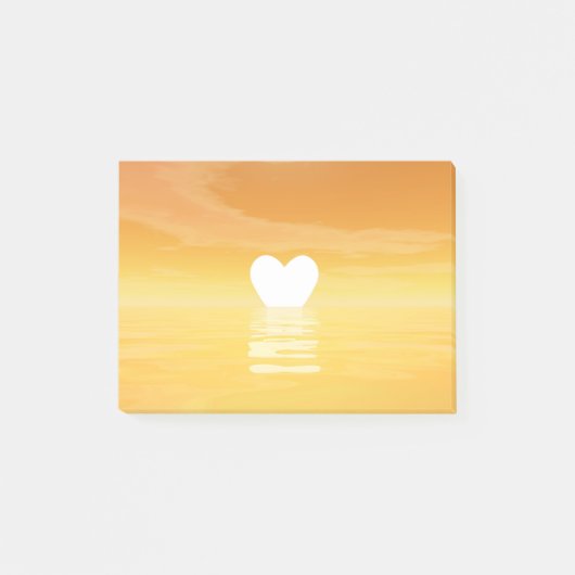 Liebesonnenuntergang - 3D übertragen Post-it Klebezettel (Vorderseite)