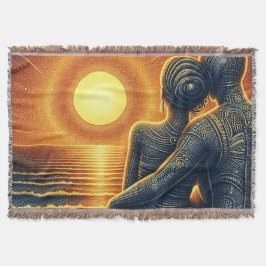 Liebespaar bei Sonnen Untergang am Meer Decke