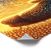 Liebespaar bei Sonnen Untergang am Meer Poster (Ecke)