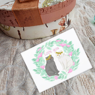 Liebespaar Katzen Lieben Sie Postkarte