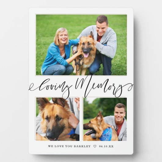 Liebespeicher | 3 Foto Pet Memorial Collage Fotoplatte (Vorderseite)