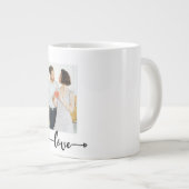 Liebespfeil-Paar-Tasse – Romantisches Geschenk Jumbo-Tasse (Vorderseite Rechts)
