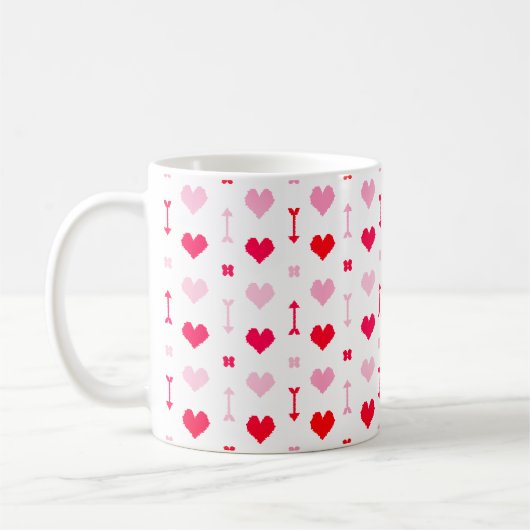 Liebespfeile & Blüten Klassischer Becher Kaffeetasse (Links)