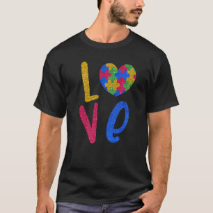 Liebespuzzle Autismus-Bewusstseinsmonat Süß T-Shirt