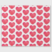 Liebespuzzle gelöst, rotes Puzzleherz Geschenkpapier (Flach)