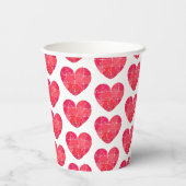 Liebespuzzle gelöst, rotes Puzzlerherz Pappbecher (Rückseite)