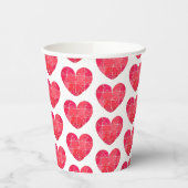 Liebespuzzle gelöst, rotes Puzzlerherz Pappbecher (Links)