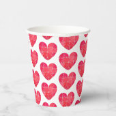 Liebespuzzle gelöst, rotes Puzzlerherz Pappbecher (Rechts)