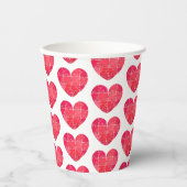 Liebespuzzle gelöst, rotes Puzzlerherz Pappbecher (Vorderseite)