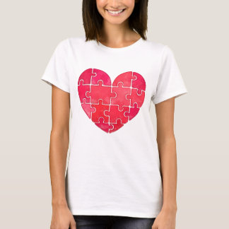 Liebesrätsel gelöst, rotes Puzzleherz T-Shirt
