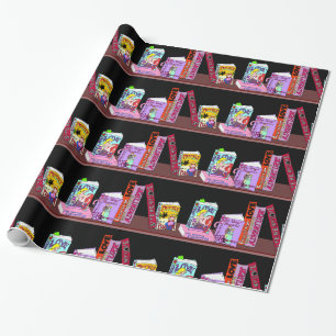 Liebesroman Bücherregal Geschenkpapier