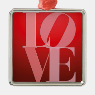 Liebesromanze Rot Pink Silbernes Ornament