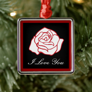 Liebesrosenornament ornament aus metall