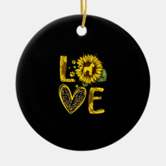 Liebesschnauzer Sonnenblume Hundeschenk Keramik Ornament