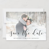 Liebesschrift| Schwarz mit Foto Magneteinladung (Vorderseite)