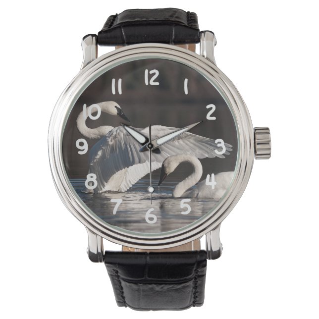 Liebesschwäne Armbanduhr (Vorderseite)