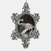 Liebesschwäne Schneeflocken Zinn-Ornament (Links)