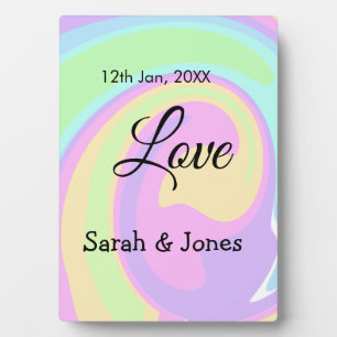 Liebesverlobung Hochzeitspaar farbenfrohes Bohpatt Fotoplatte